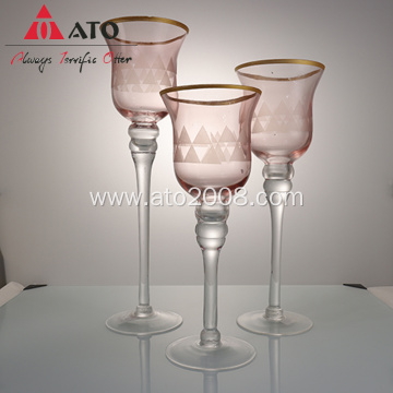 ATO Glass Candle Holder spraying Glass Candle Holder